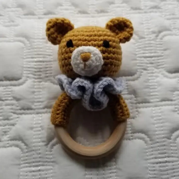 Crochet & Wood Rattle - Multiple Animals