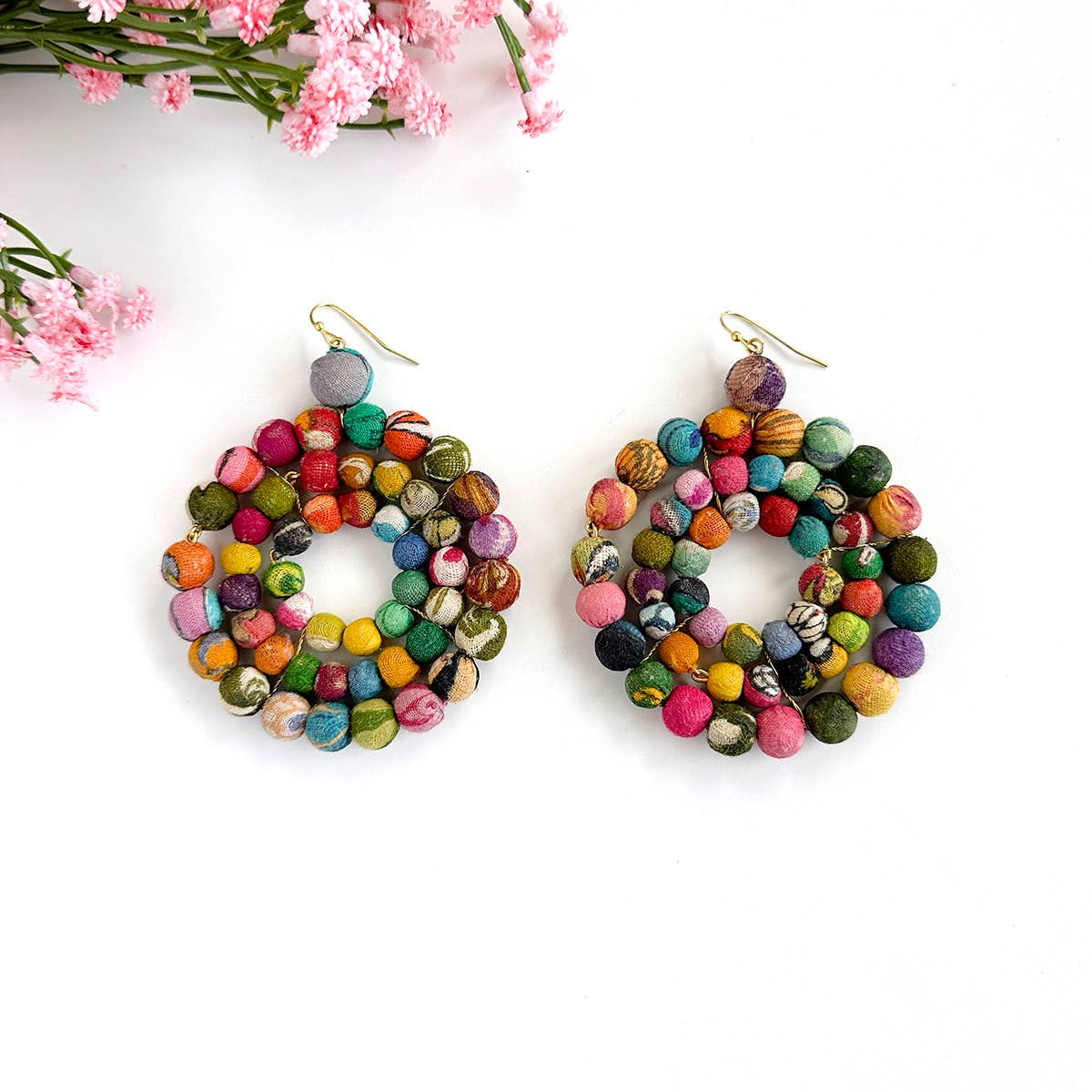 World Finds Concentric Kantha Earrings