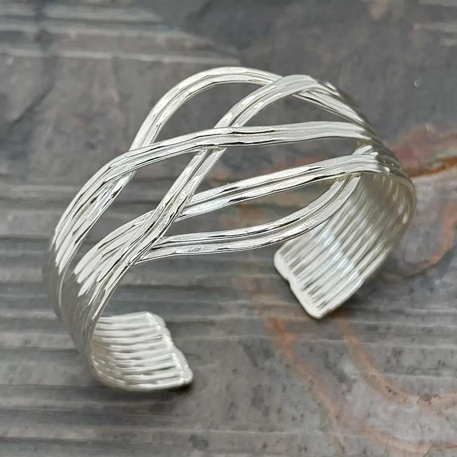 Anju Jewelry Woven Stream Cuff Bracelet - Multiple Metals