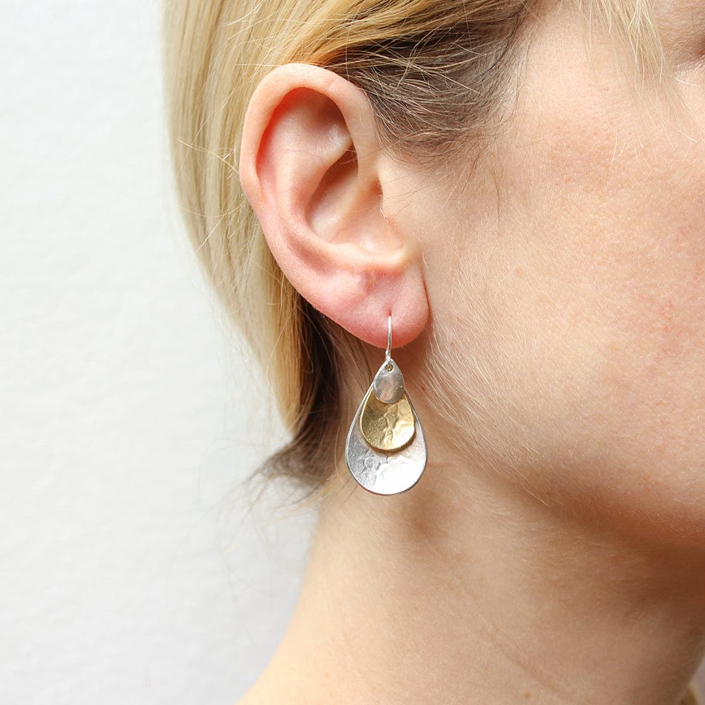Marjorie Baer Long Layered Teardrops Wire Earrings - E1350DW