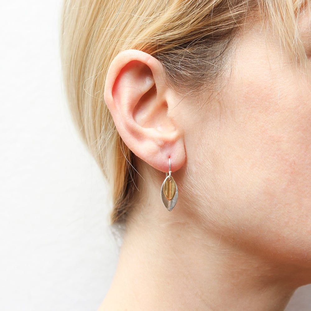 Marjorie Baer Mini Layered Leaves Wire Earrings - E1381DW
