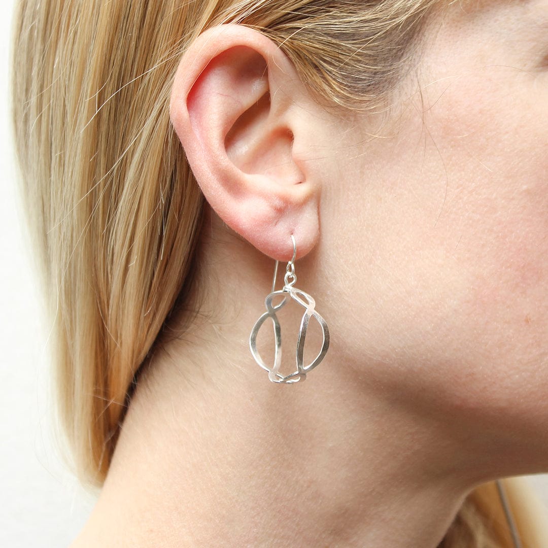 Marjorie Baer Small Oval Lattice Hoop Wire Earrings - E1618FW