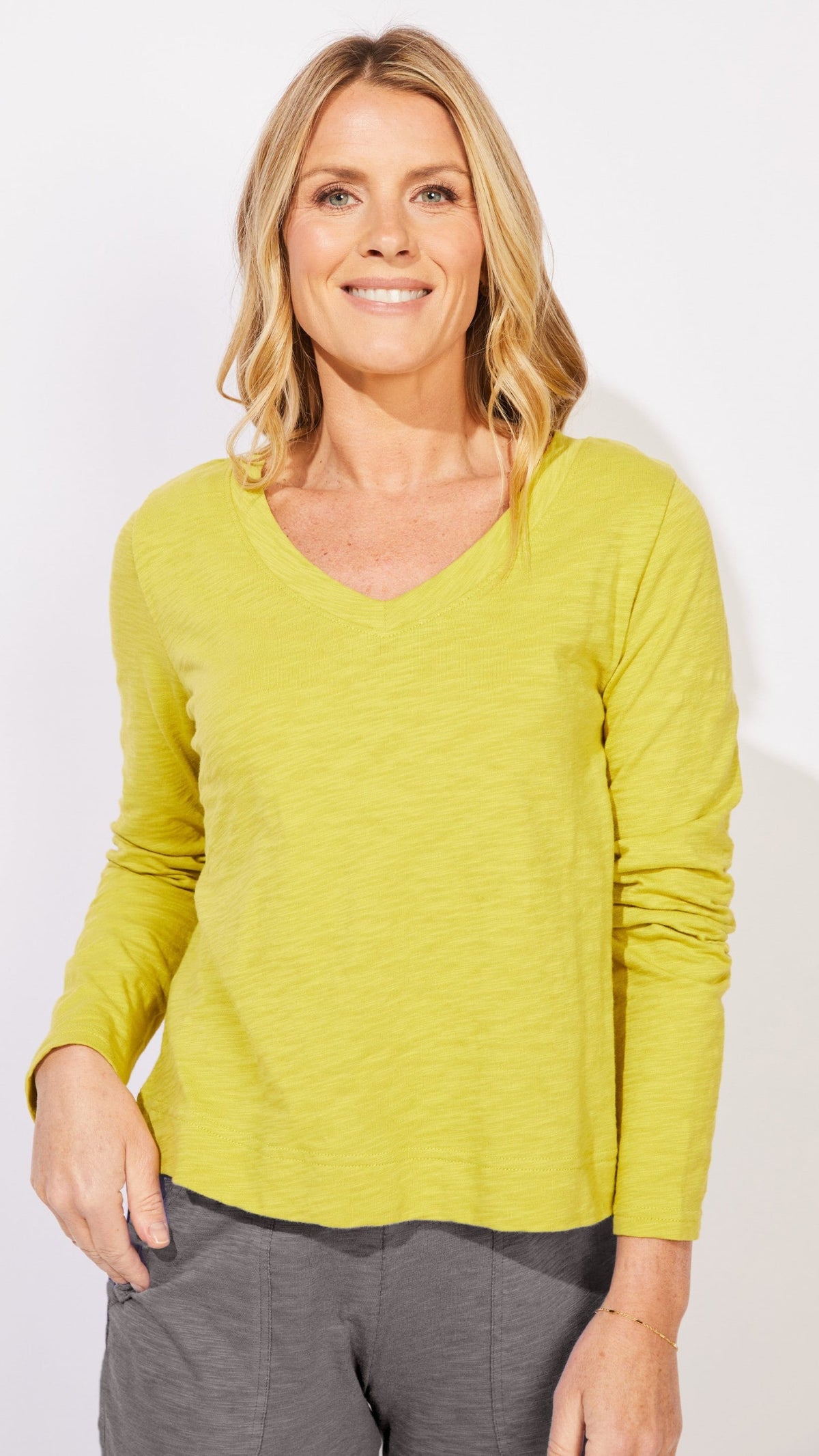 Escape Cotton Slub V-Neck Tee - Multiple Colors