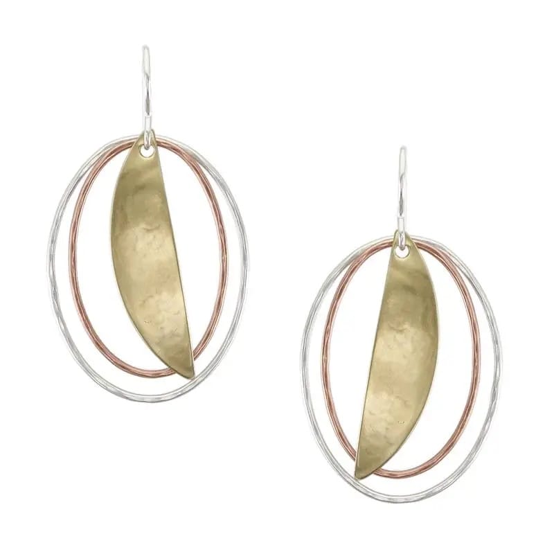 Marjorie Baer Graduated Wire Ovals with Fin Wire Earrings - E9805TW