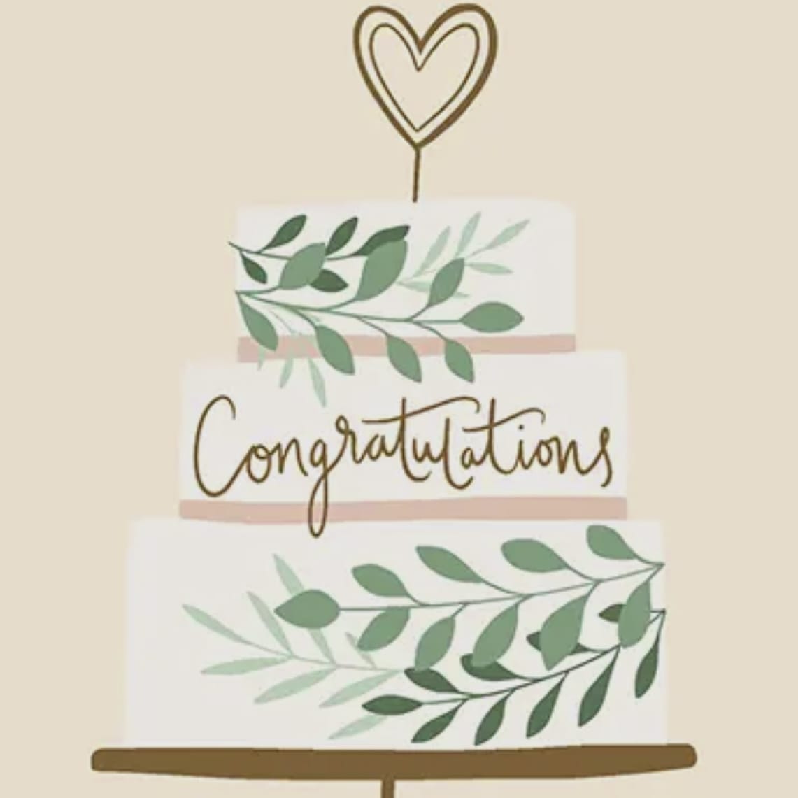 Gina B Designs Heart a Top Cake Greeting Card