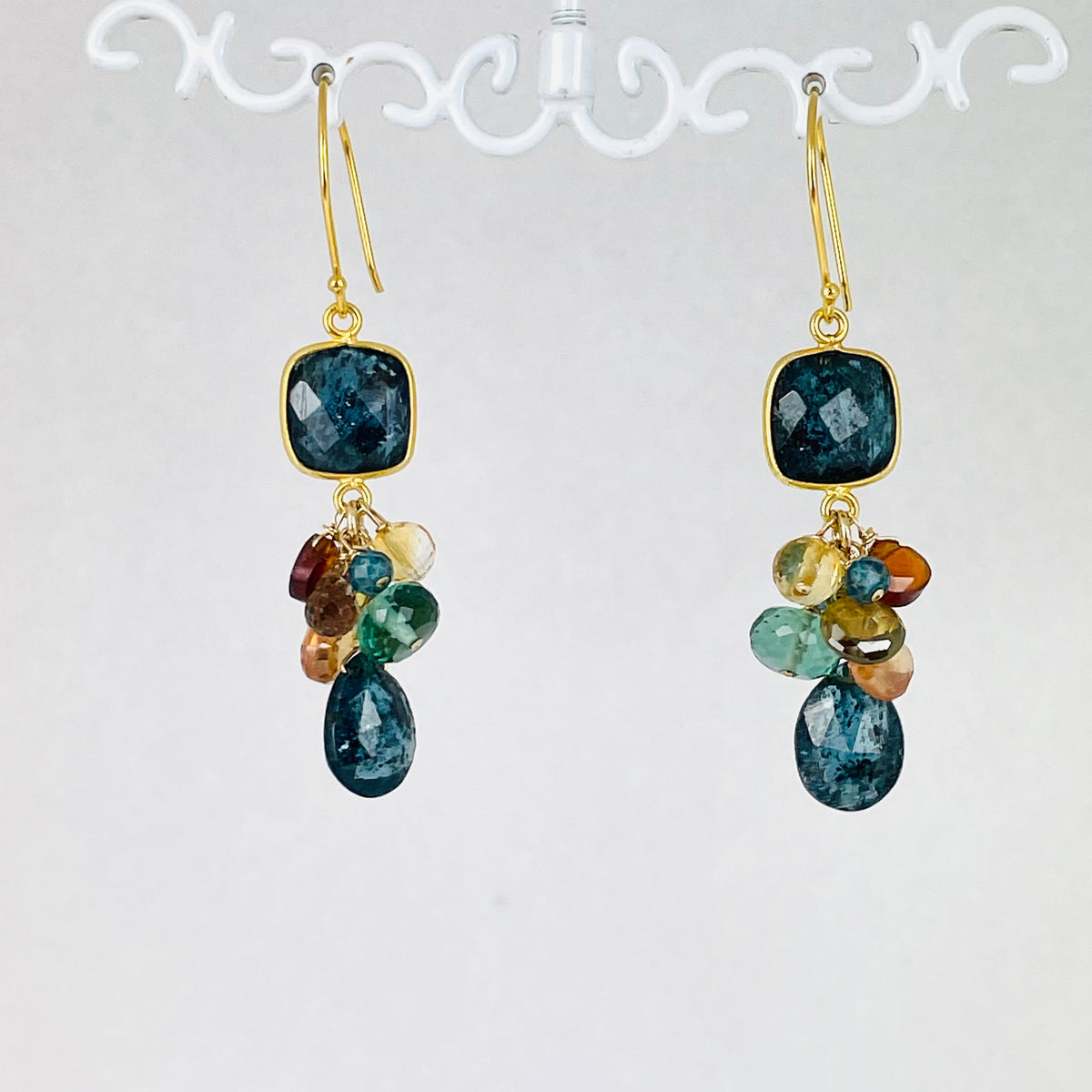 Alicia Van Fleteren Kyanite Link, Quartz, Garnet, Citrine & Zircon Earring