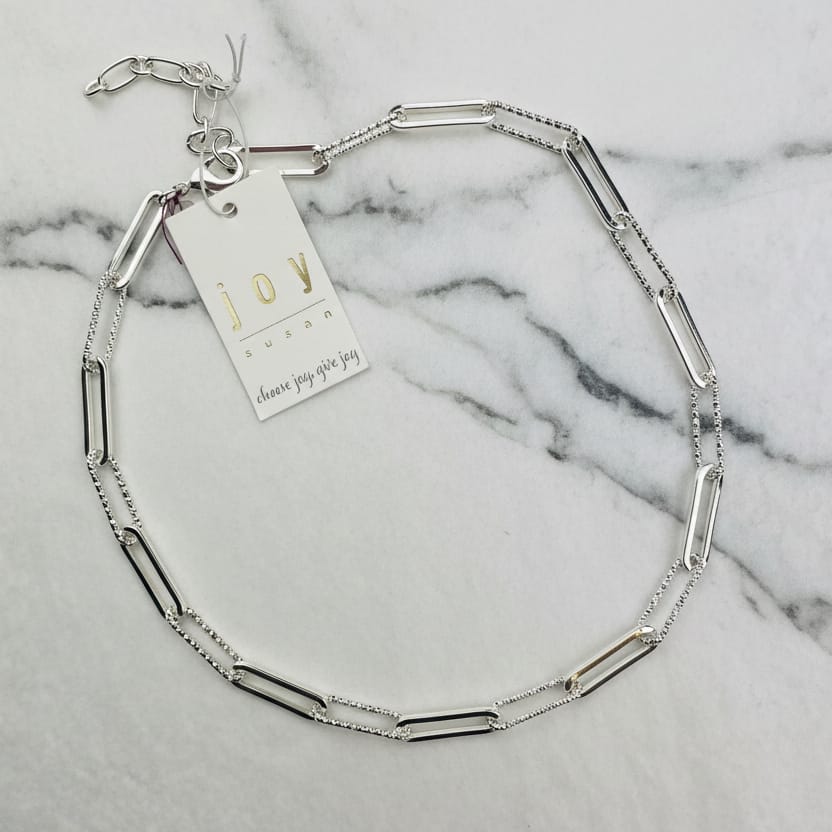 Mixed Metal Paperclip Necklace - Multiple Metals