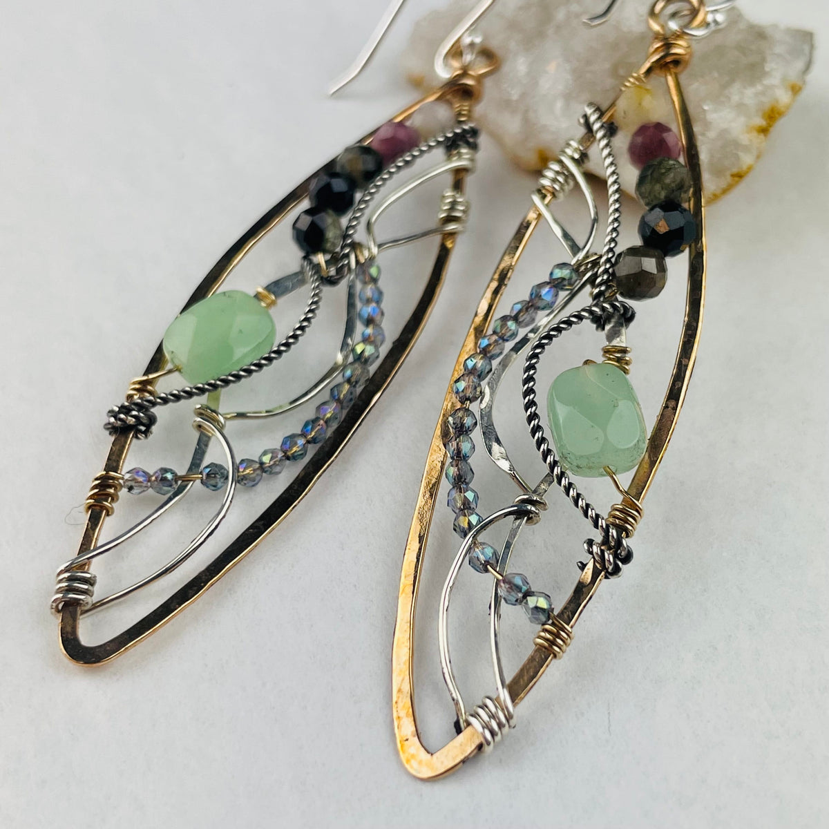 Art By Any Means New Jade Marquise Earrings