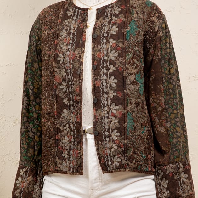 Vintage Floral Quilted Tapestry Jacket
