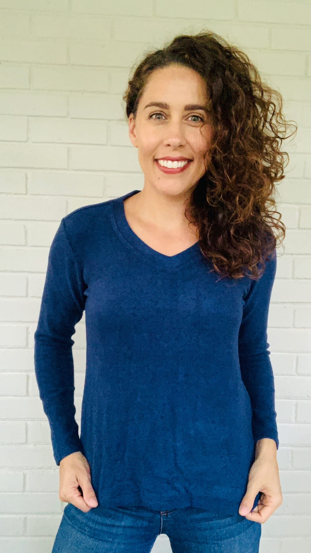 La Cera Fleece V-Neck Pullover Top - Multiple Colors