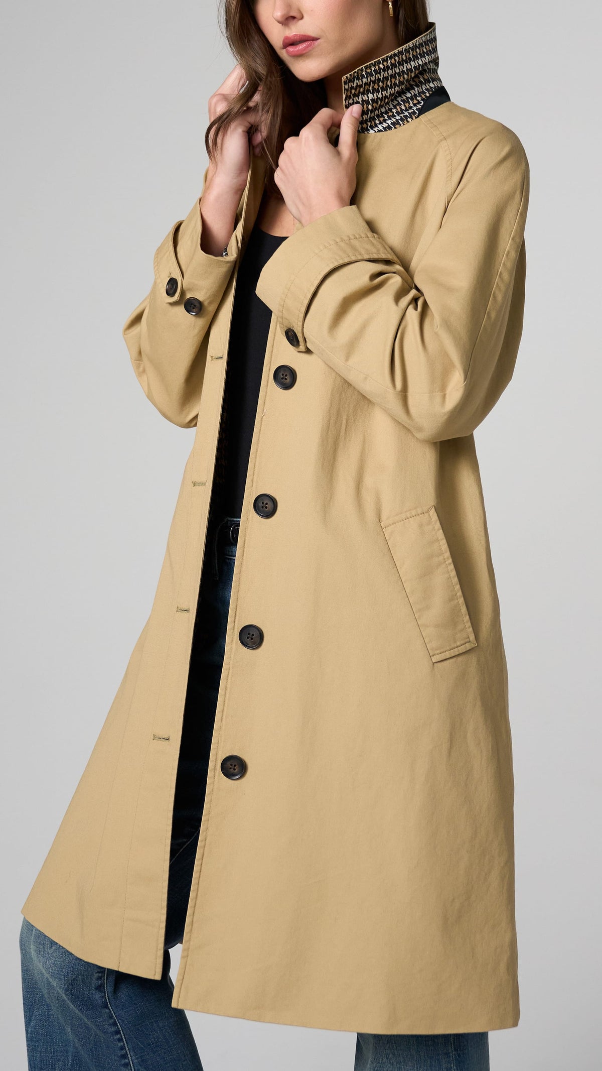 Liverpool Raglan Sleeve Coat with Pleat Back