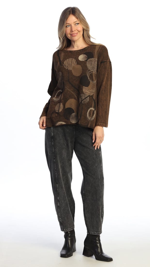 Jess & Jane Mineral Wash Drop Shoulder Thermal Pocket Top