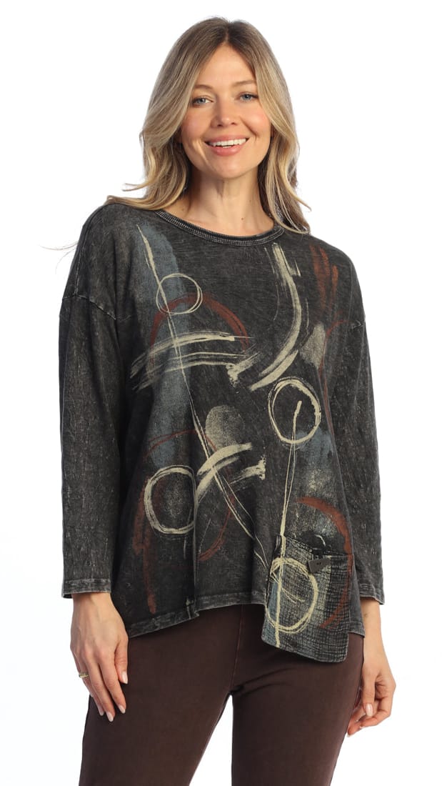 Jess & Jane Mineral Wash Dreamscape Tunic with Pocket