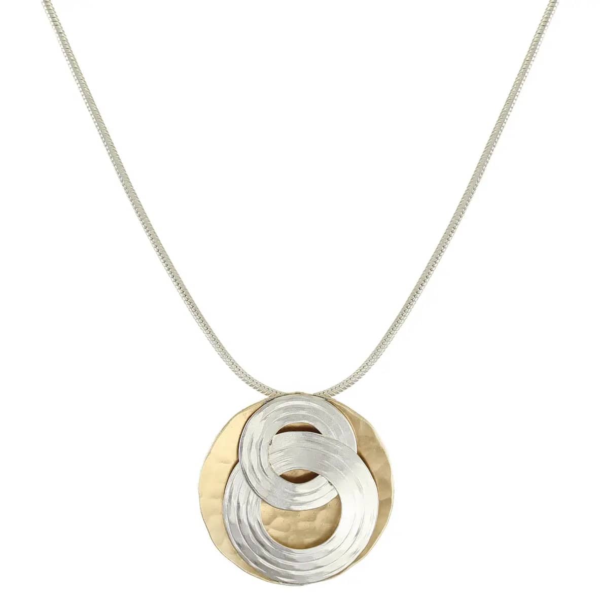 Marjorie Baer Interlocking Rings and Disc Necklace - N1543D