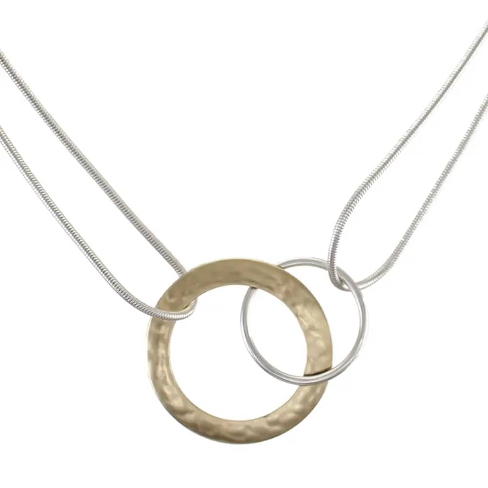Marjorie Baer Interlocking Wide and Thin Rings Necklace - N0383D