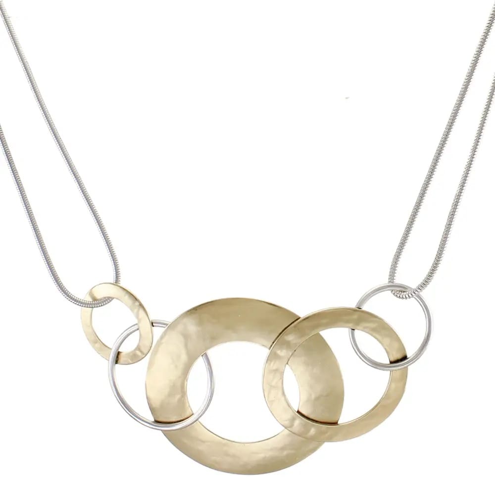 Marjorie Baer Large Interlocking Wide and Thin Rings Necklace - N0350D