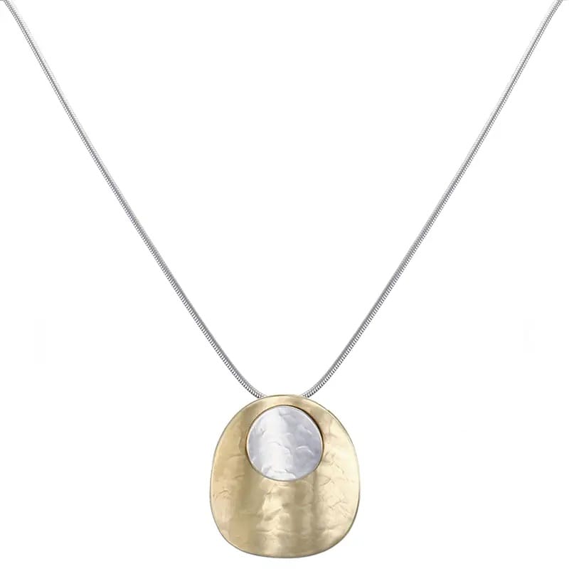 Marjorie Baer Large Layered Curved Discs Necklace - N0298D