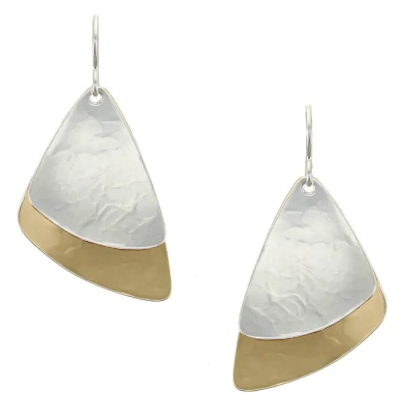 Marjorie Baer Large Layered and Dished Triangles Wire Earrings - E1150DW