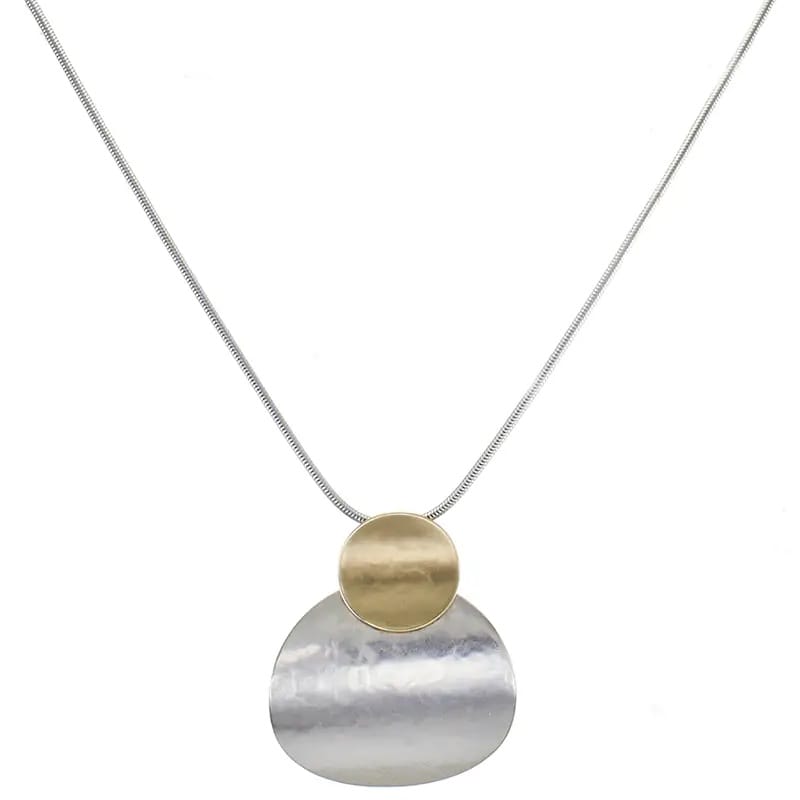 Marjorie Baer Layered Curved Discs Necklace - N0337D