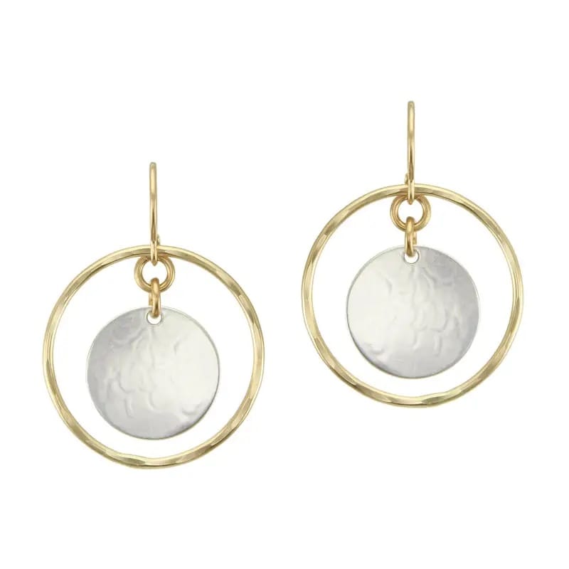 Marjorie Baer Medium Hanging Disc Wire Earrings - E1712RDW