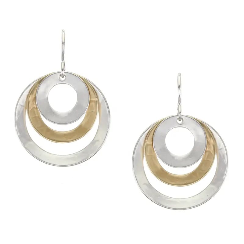 Marjorie Baer Medium Layered and Tiered Wide Rings Wire Earrings - E0523DW