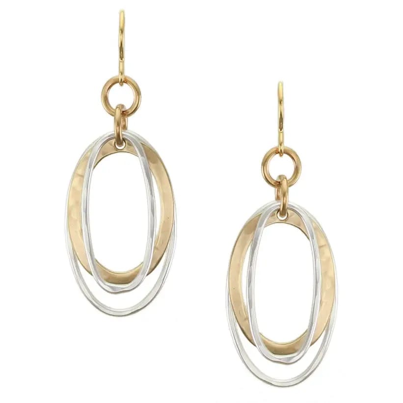 Marjorie Baer Oval Frame and Rings Wire Earrings - E1181DW