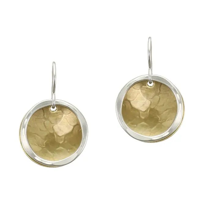 Marjorie Baer Small Layered Disc and Hammered Ring Earrings - E8131DW