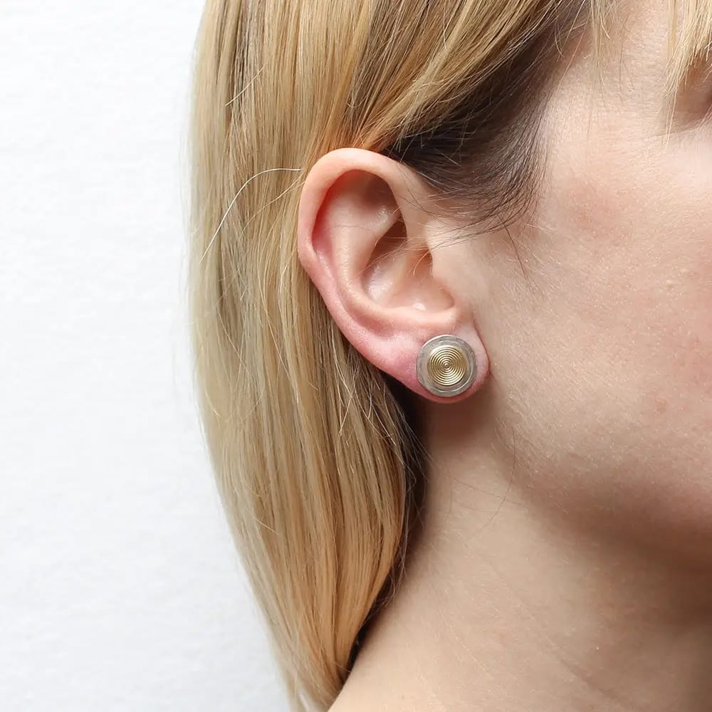 Marjorie Baer Small Textured Discs Post Earrings - E1571DP