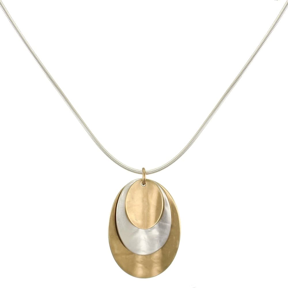 Marjorie Baer Layered Dished Ovals Necklace - N1030D
