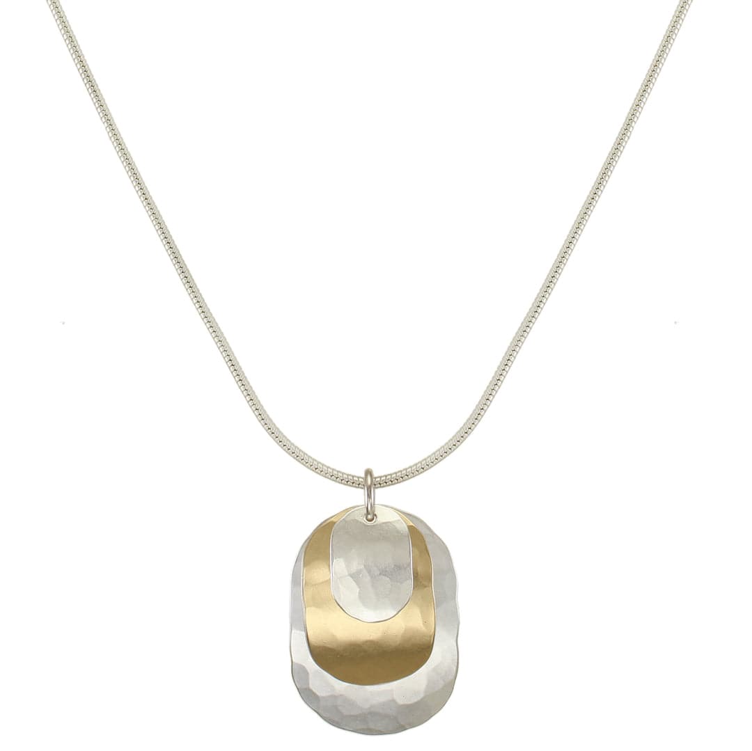 Marjorie Baer Layered Faceted Ovals Necklace - N1531D