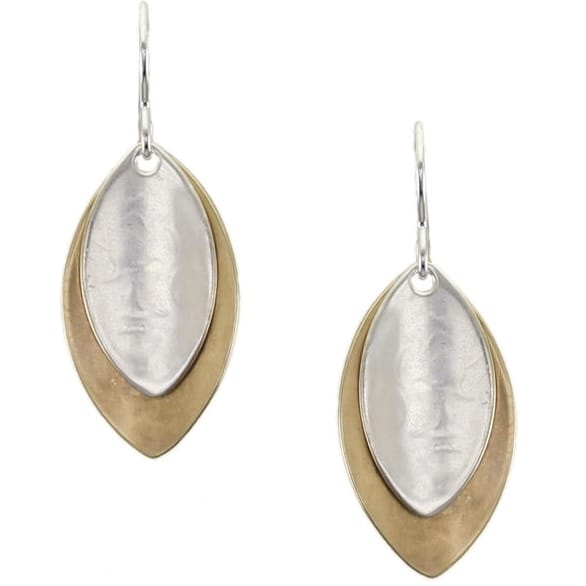 Marjorie Baer Medium Double Layered Leaves Wire Earrings - E0659DW