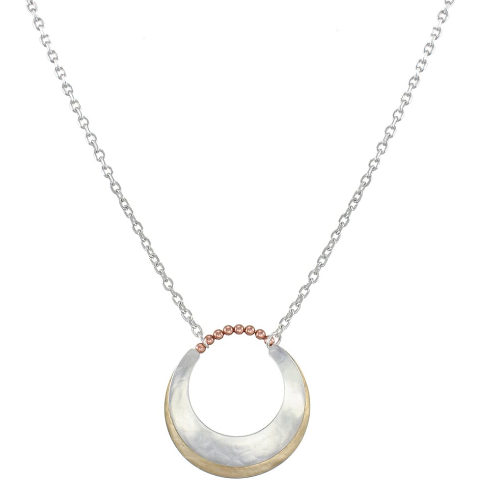 Marjorie Baer Overlapping Large Crescents with Beads Necklace - N9785T