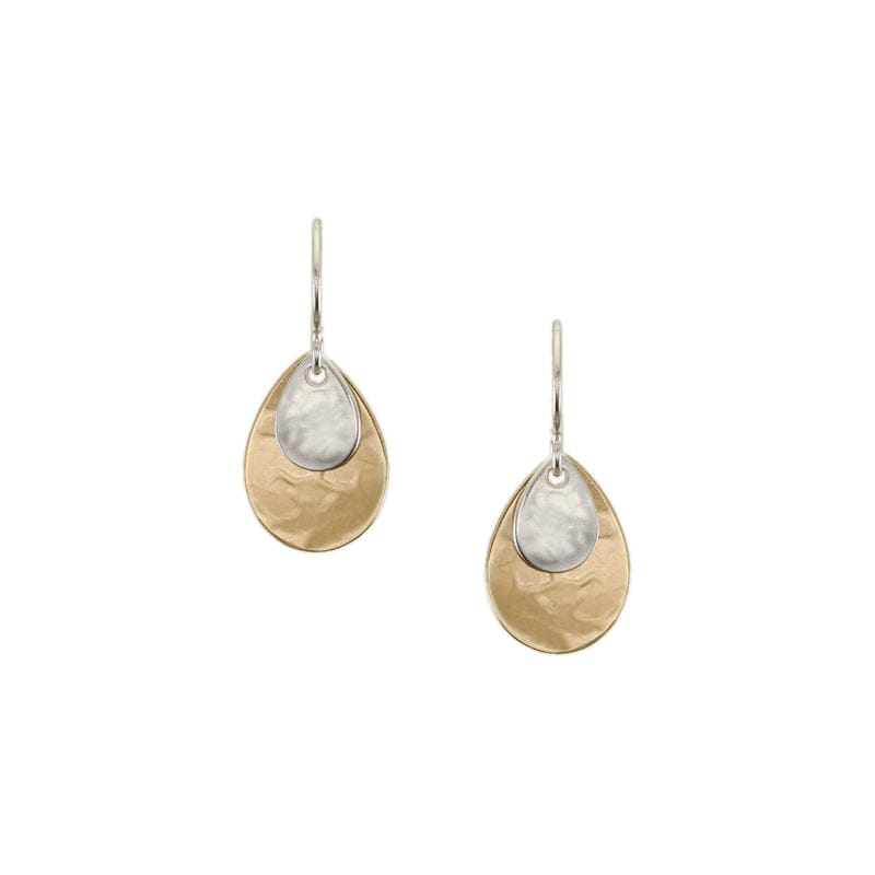 Marjorie Baer Small Layered Teardrops WireEarrings - E1351DW
