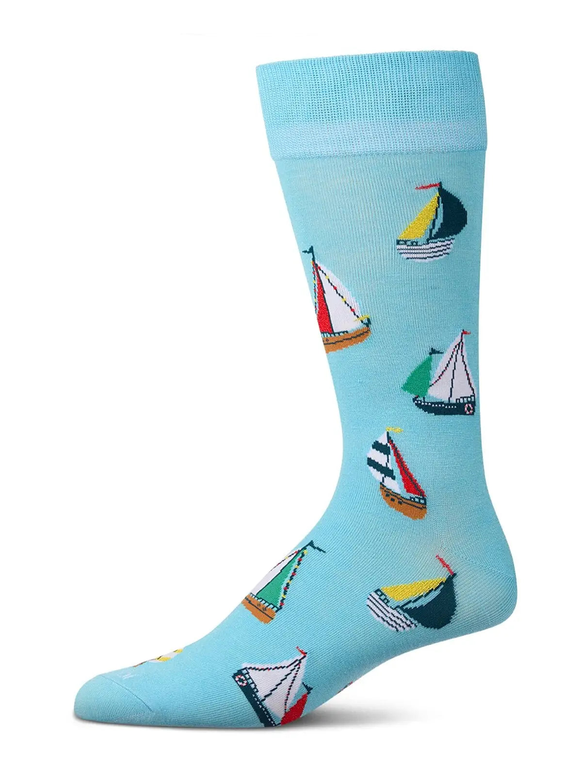 MeMoi Men's Sail Away Bamboo Crew Socks