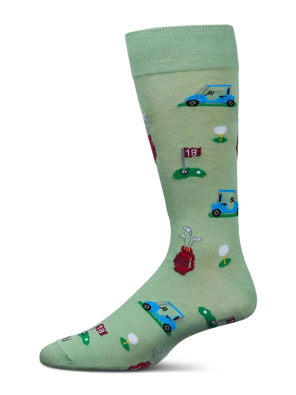 MeMoi Men's Tee Time Bamboo Blend Crew Sock
