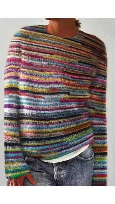 Multi Stripe Long Sleeve Sweater