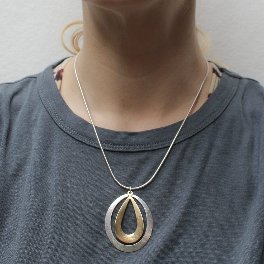 Marjorie Baer Oval with Back To Back Open Teardrops Necklace - N1499D