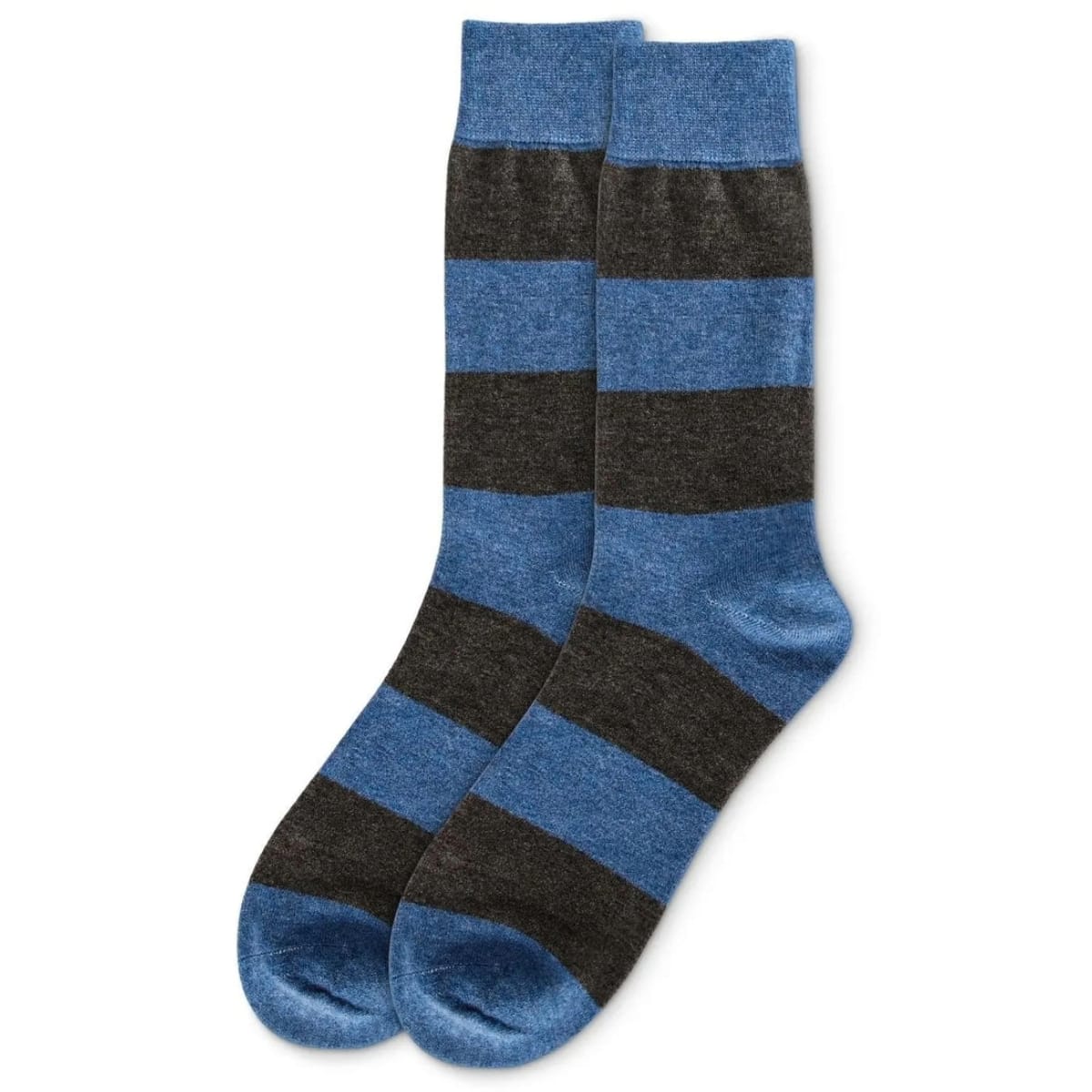 MeMoi Men's Rugby Striped Luxuriously Soft Cashmere Crew Socks - Multiple Colors