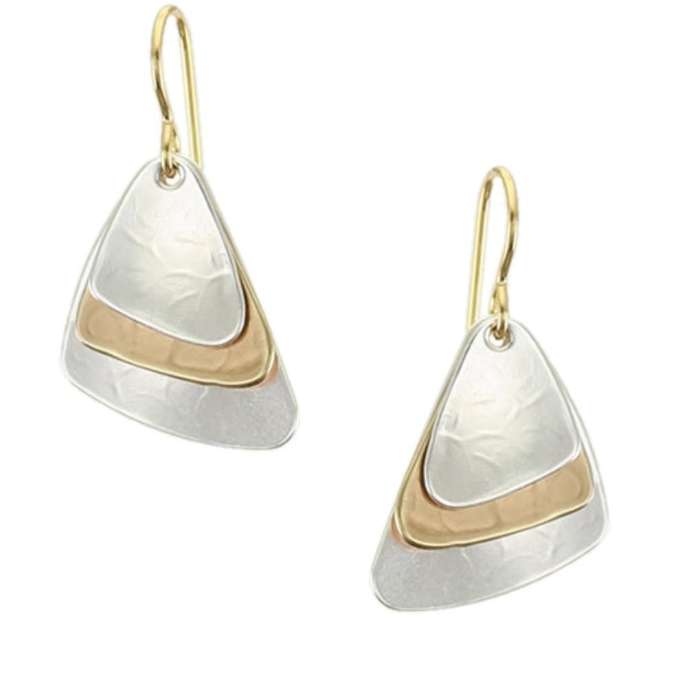 Marjorie Baer Dished Triangles Wire Earrings - E1149DW