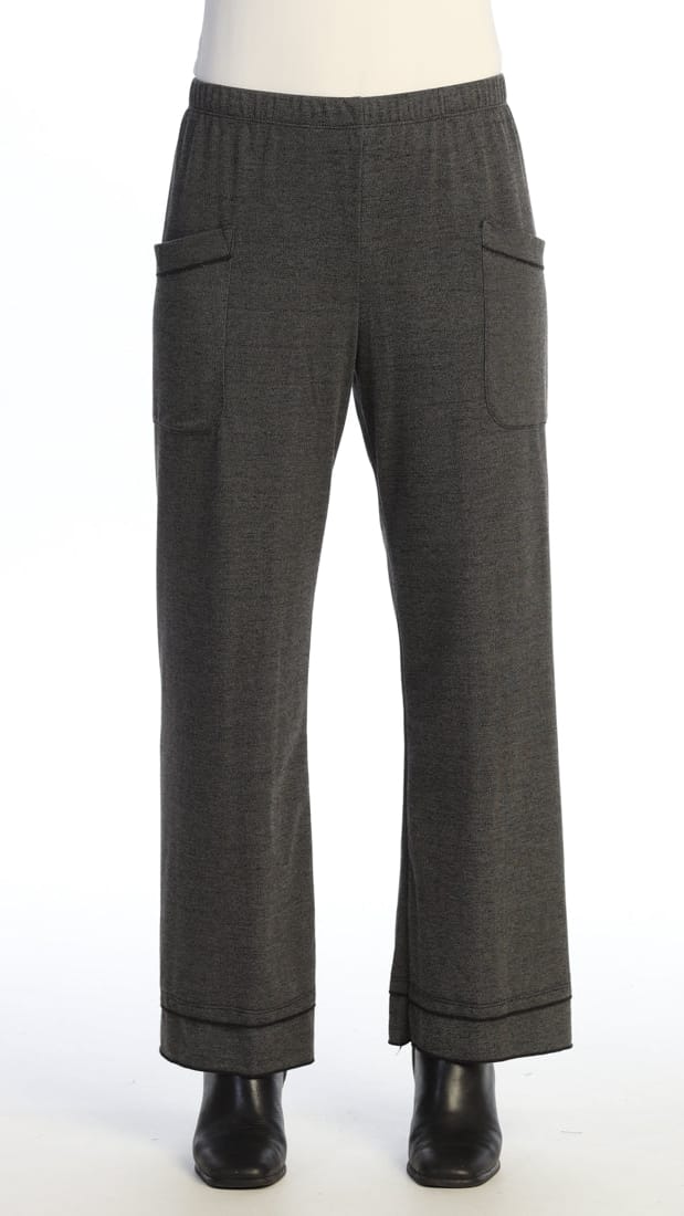 Jess & Jane Heather Fleece Pants with Layered Hem - Multiple Colors