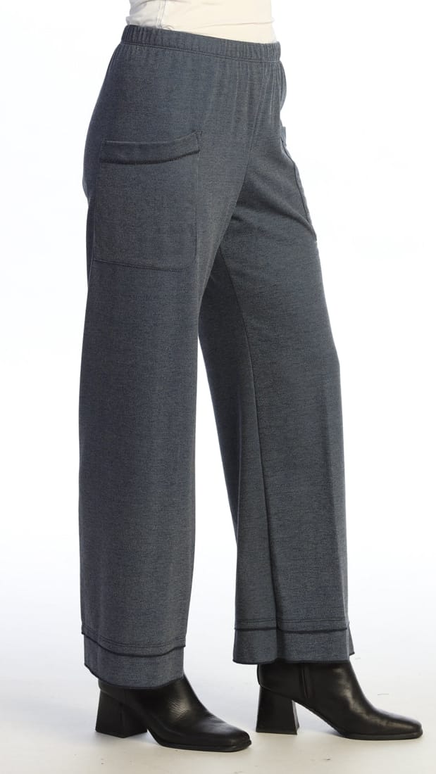 Jess & Jane Heather Fleece Pants with Layered Hem - Multiple Colors