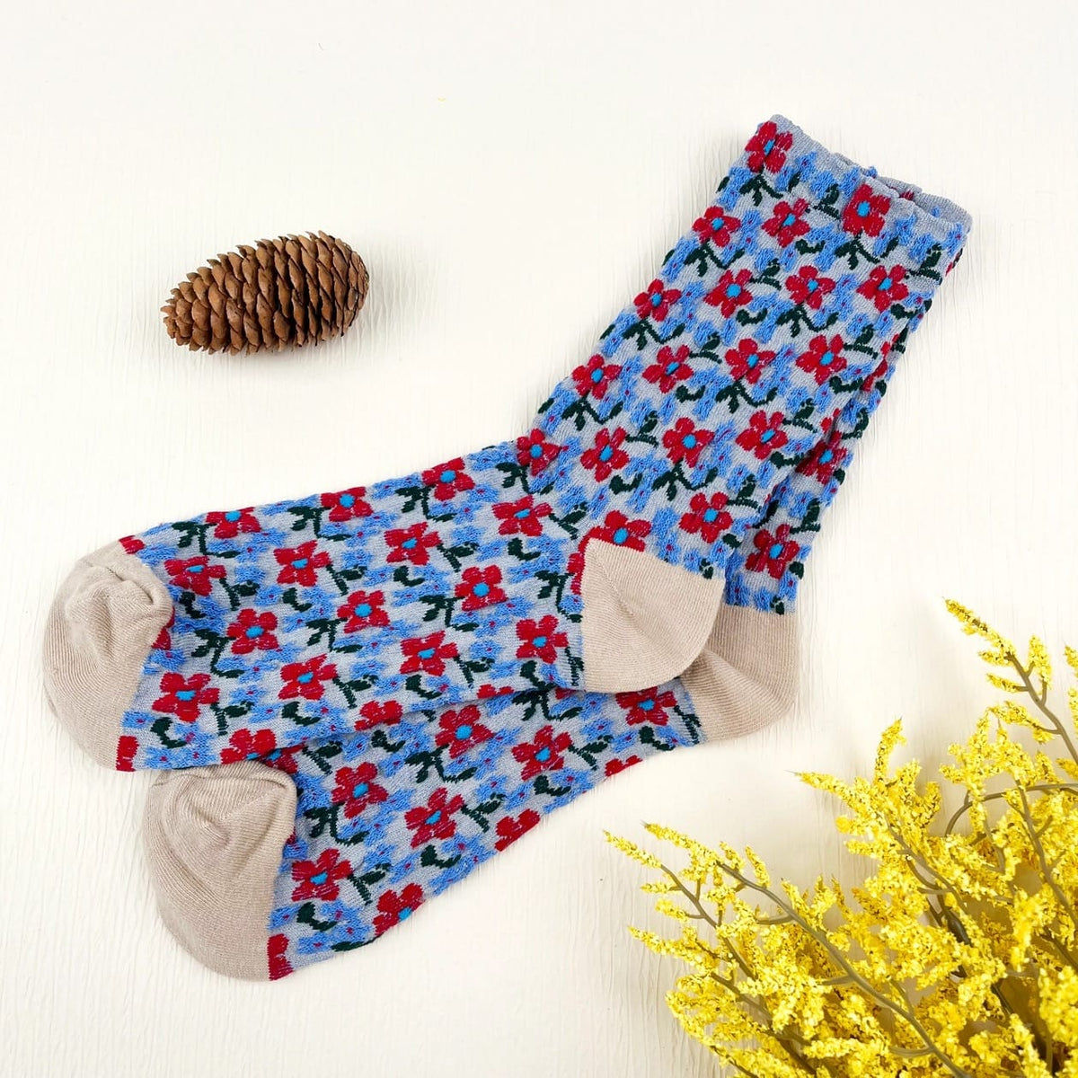 Mildstyles Retro Flower Mid Calf Socks - Multiple Prints