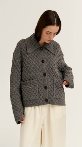 Textured Knit Sailor Cardigan - Multiple Colors