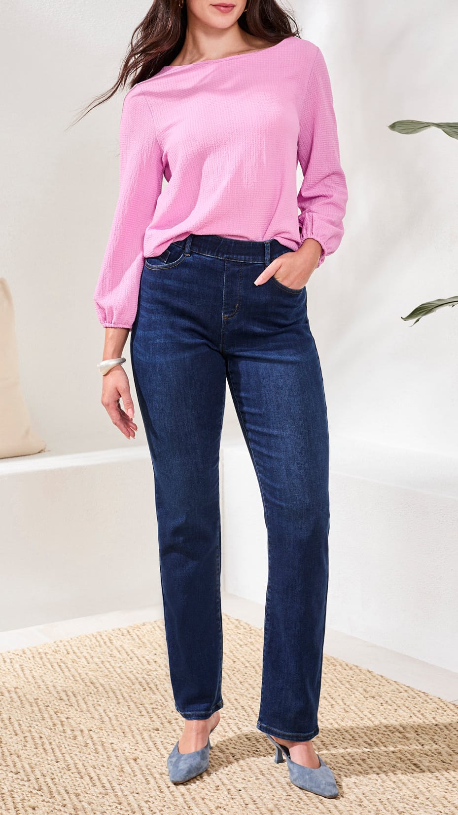 Tribal Sophia Curvy Boundless Pull-On Straight Jean - Multiple Colors