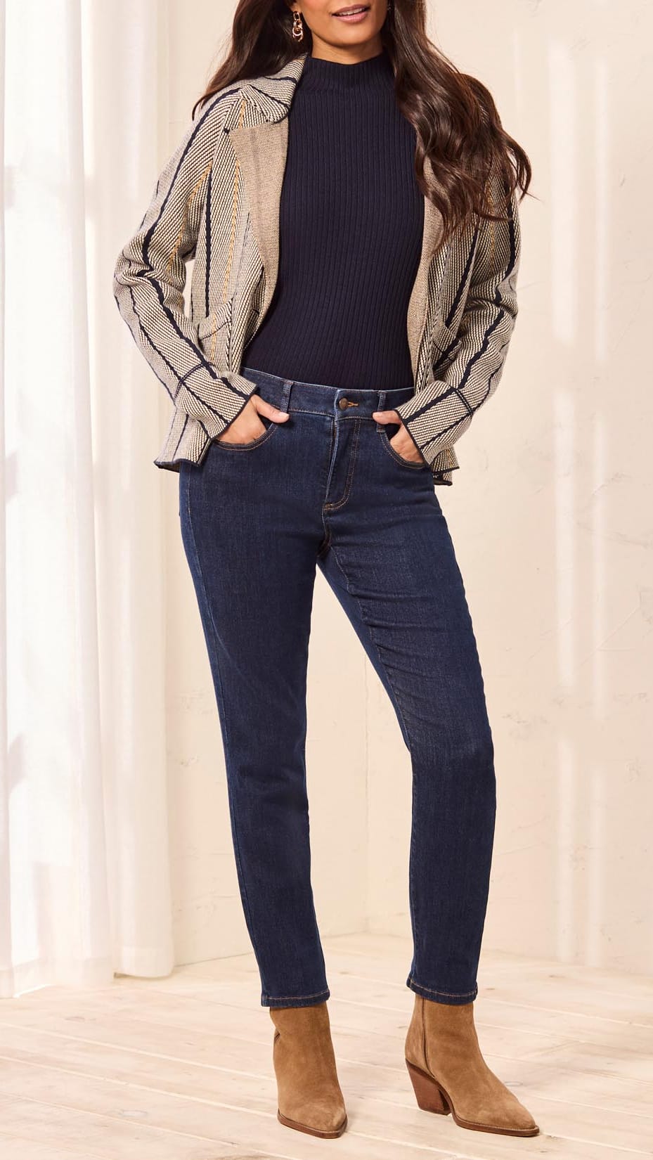 Tribal Sophia Curvy Huggings Slim Ankle Jean - Multiple Colors