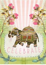 Papaya FANCY ELEPHANT Greeting Card