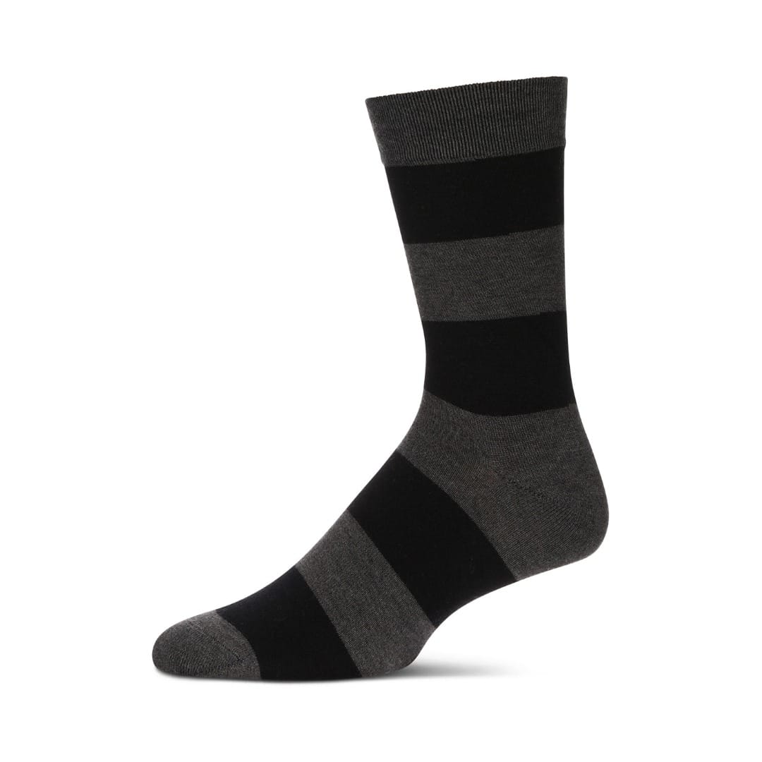 MeMoi Men's Rugby Striped Luxuriously Soft Cashmere Crew Socks - Multiple Colors
