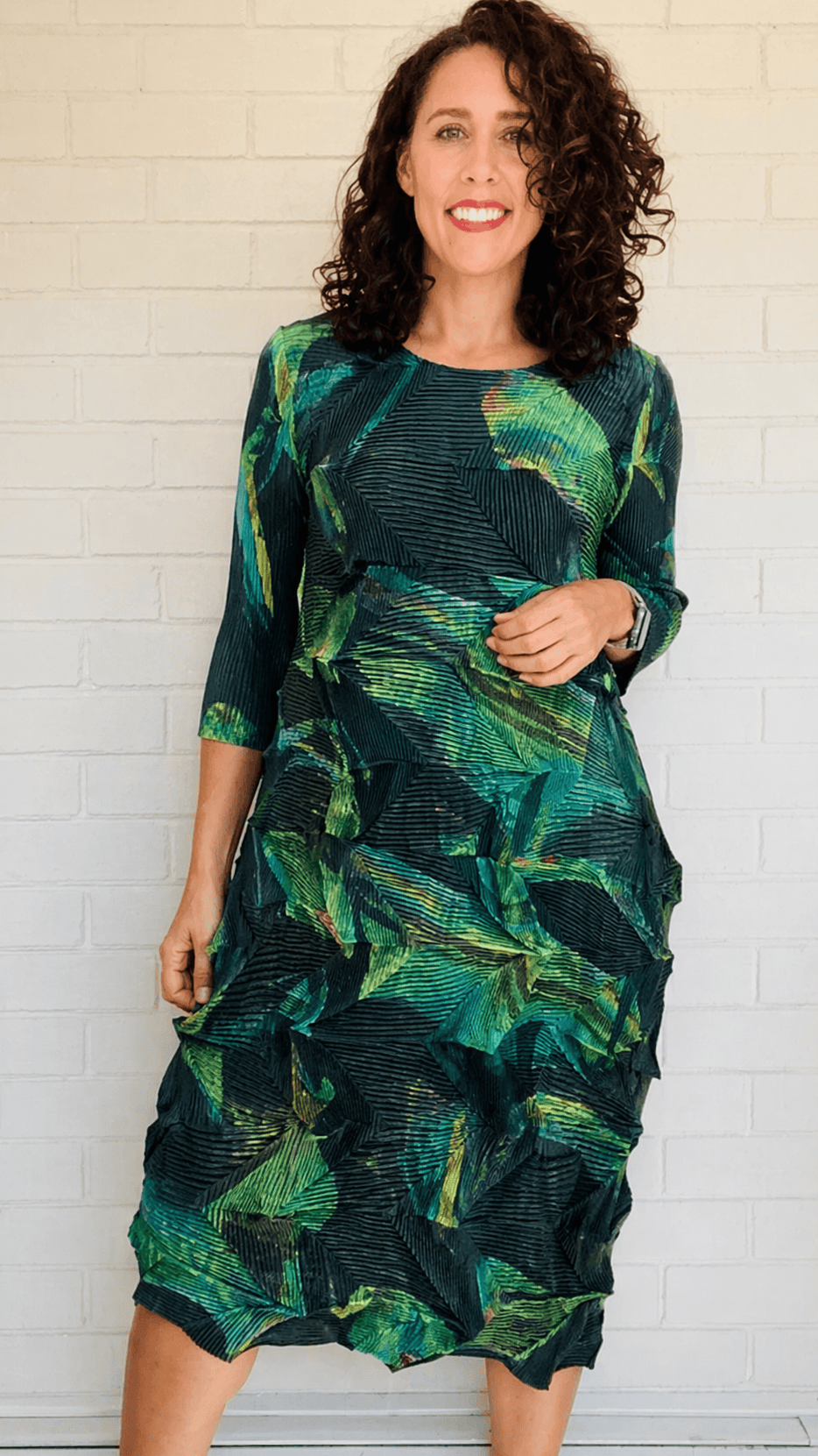 Vanite Origami Printed Dress - Multiple Colors