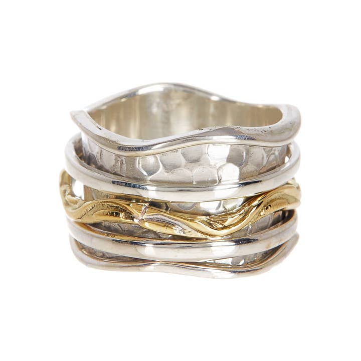 Zoey Simmons Two-Toned Wave Spinner Ring