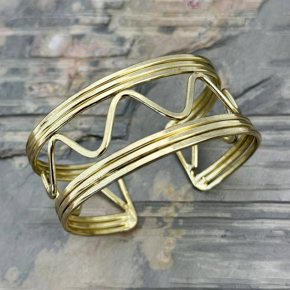 Anju Jewelry Gold Zig-Zag Wire Cuff Bracelet
